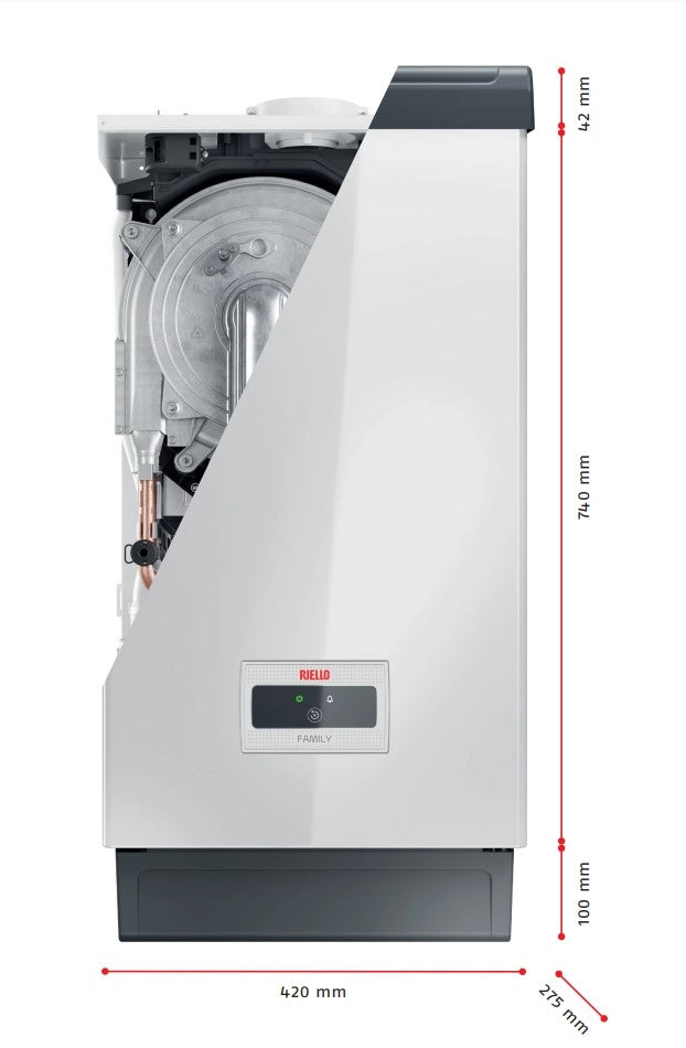 Caldaia a Condensazione Riello Family Externa 25 Kis Metano/Gpl con Kit Scarico Fumi
