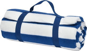 Draeggabile deken per picnic esterno con imbottitura in pile marine con maniglia - 135 cm x 150 cm - blu marino 5056557503001