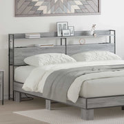 Testiera con lo scaffale-Testata contenitore Grigio sonoma 200 cm Legno multistrato