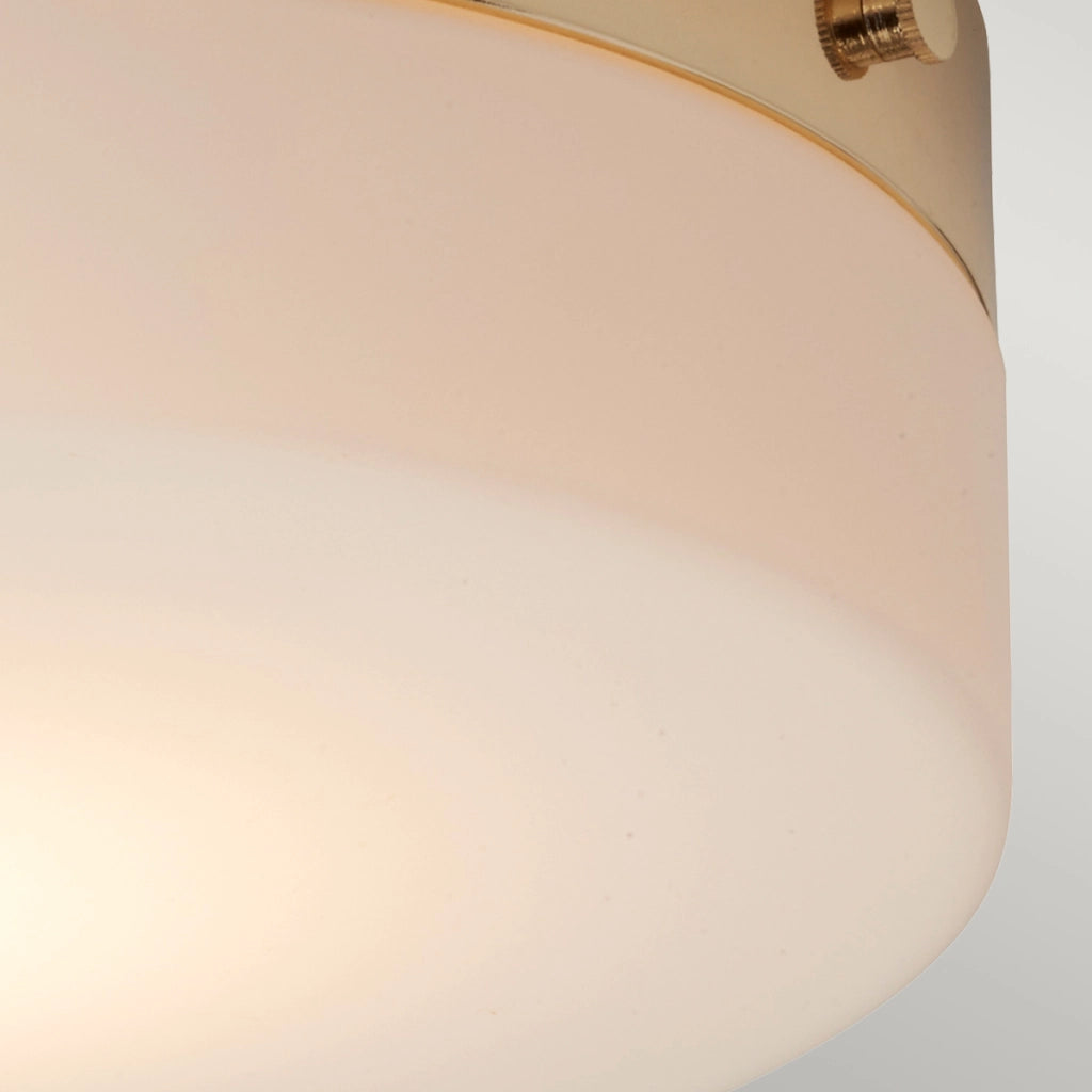 Plafoniera Tamar Elstead 23,5 cm oro vetro opale IP44