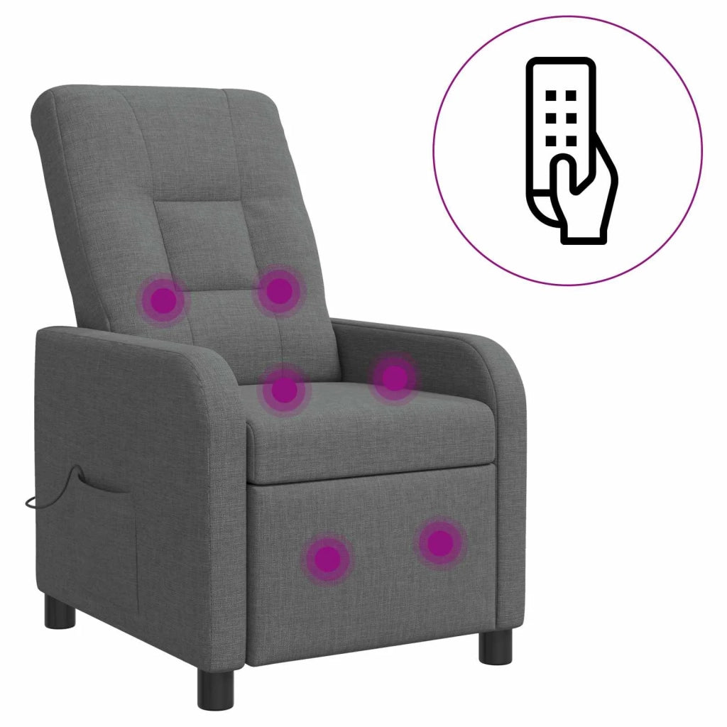 Poltrona Massaggiante Grigio Scuro Tessuto 42035034