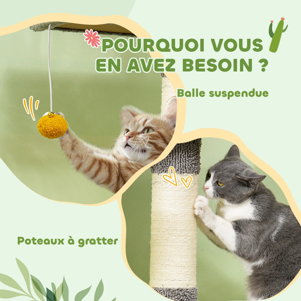 Arbre ¨¤ chat per gatti ¨C zephmum ¨C grigio chiaro 275 cm