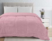 Trapunta Piumone Invernale In Tessuto Flanellato Effetto Velluto 550 Gr-Mq Rosa - Matrimoniale