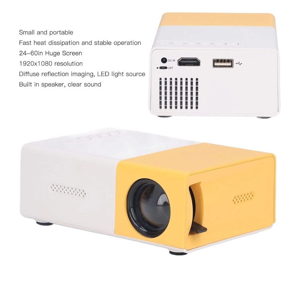 Trade Shop - Mini Proiettore Portatile Hd Led Videoproiettore Home Cinema Tv Hd/av/usb/audio -