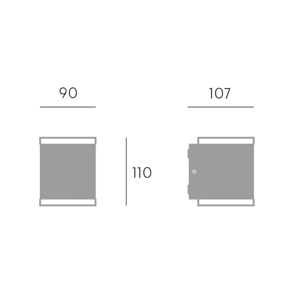Applique Esterno Interno In Alluminio Grigio Led 7,2+7,2W 700 Lm 3000K Tango