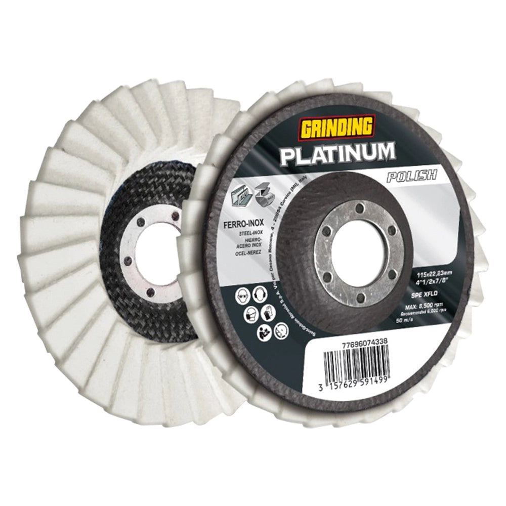 10pz disco lamellare 'platinum polish' per ferro/inox ã¸ 115 x 22,23 mm cod:ferx.501294nlm