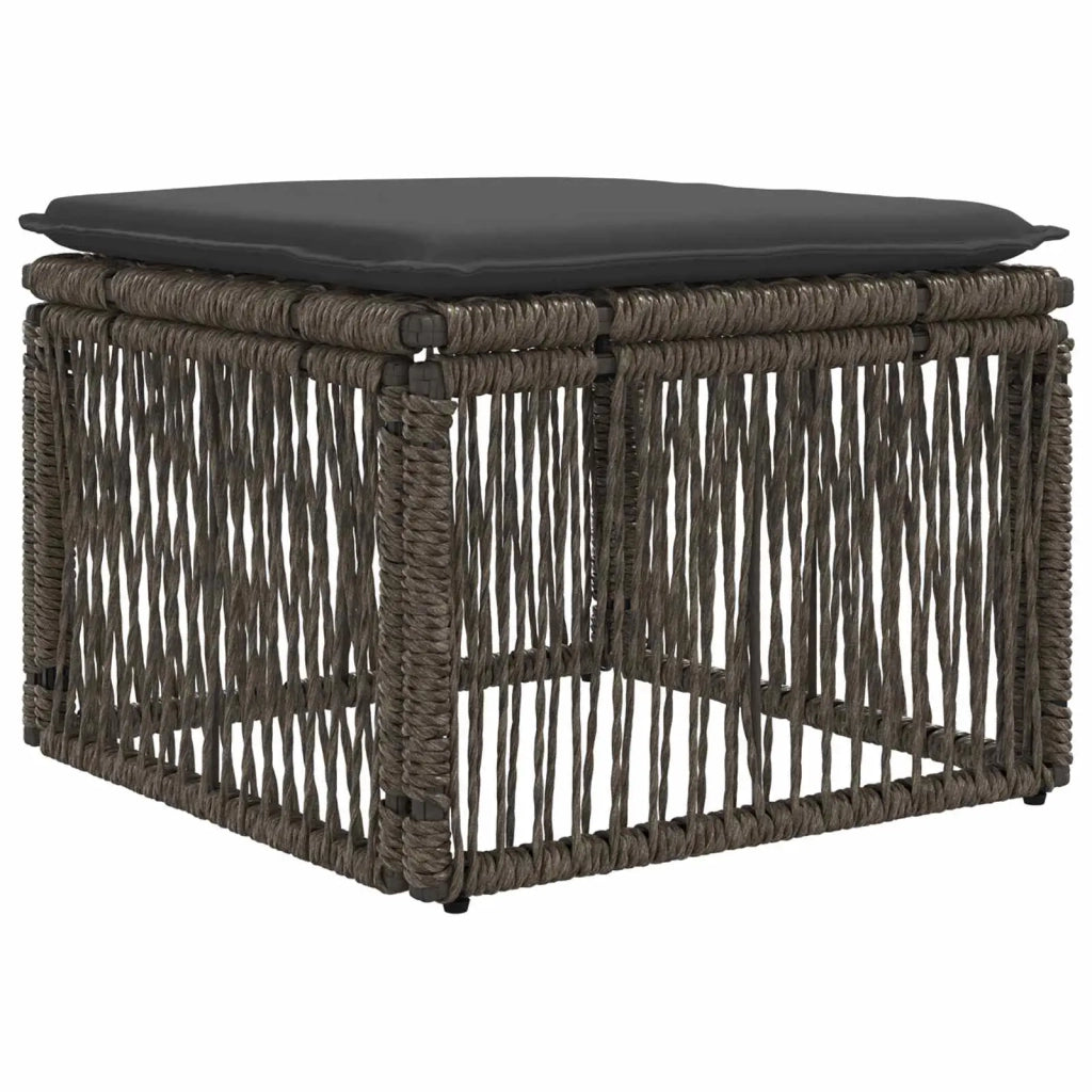 Set Divano da Giardino 10 pz Grigio polyrattan 3434951