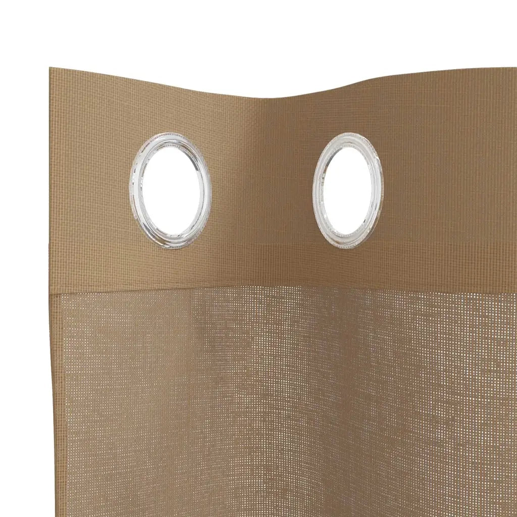 Tende in Voile con Occhielli 2 pz Marrone Chiaro