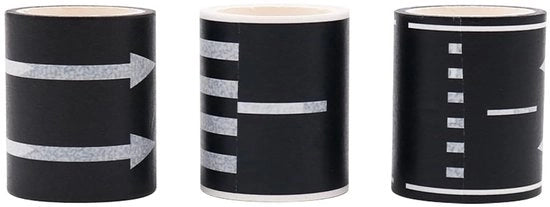 Tubo di Adesivo per Decorazione - 3 Stuks - Rimosso - Segnalazioni Stradali - Decorazione DIY - Carta Sicura - Traffico Interattivo - Adesivo Decorativo