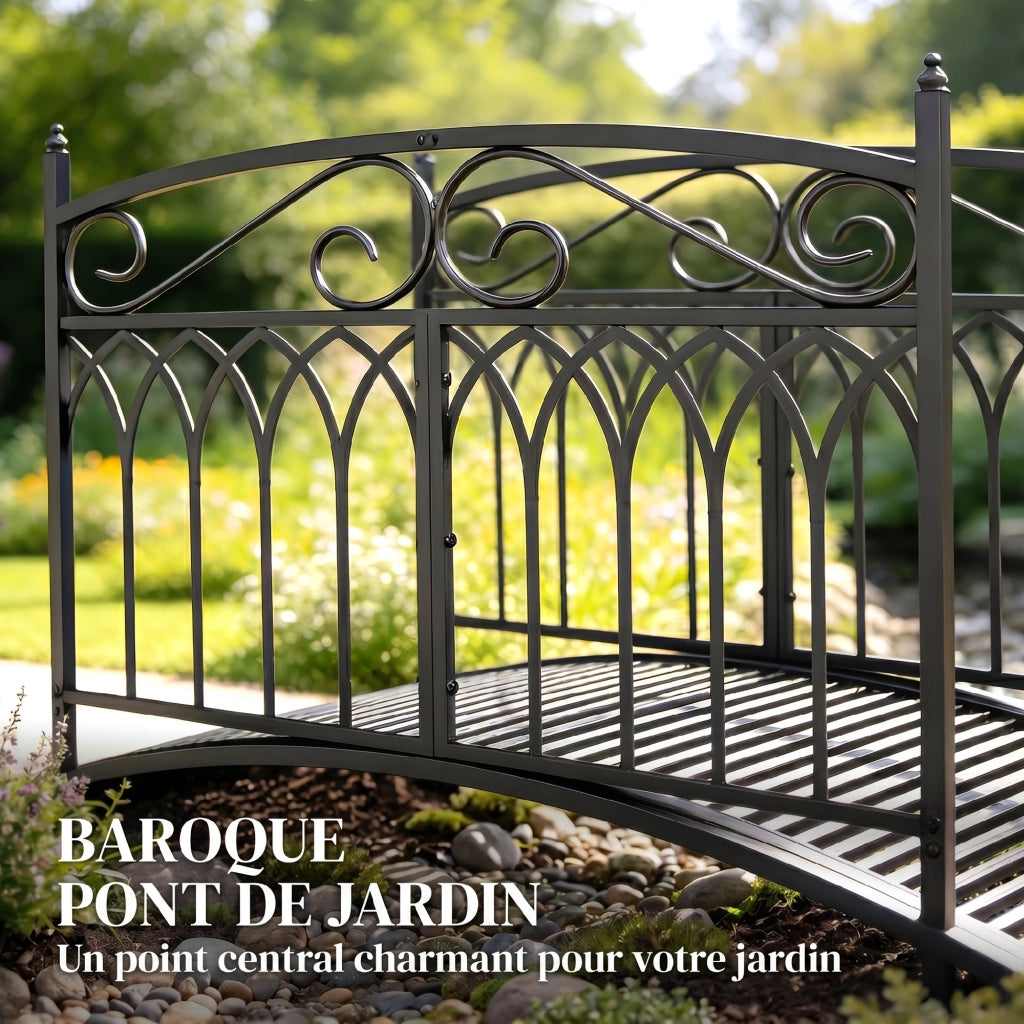 Ponticello da Giardino in Metallo Stile Barocco ¨C Zephmum ¨C Nero 91cm
