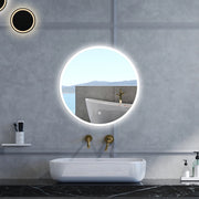 Specchio da bagno Rotondo con 60cm,Memoria, Antifog,Regorabile,Retroilluminato,doppio interruttore,
