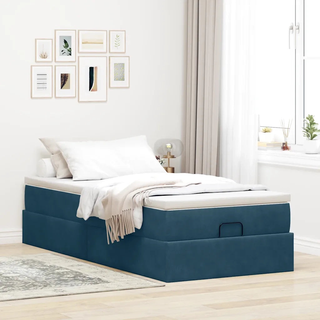 Struttura Letto Pouf con Materasso 80x200 cm Velluto 3311151