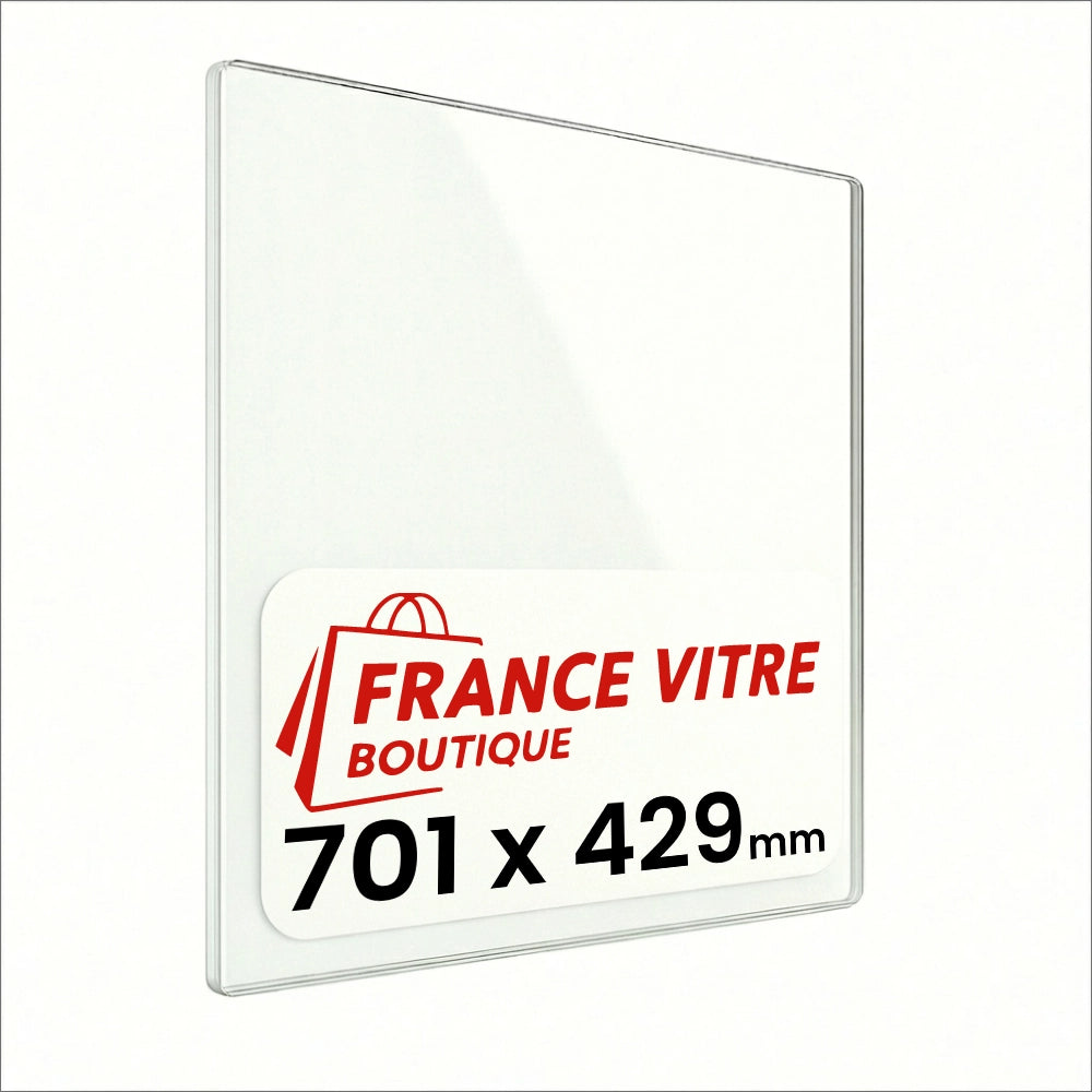701 x 429 x 4 mm - Vetro per stufa a legna - vetro camino di ricambio - vetro per caminetto resistente al fuoco - France Vitre