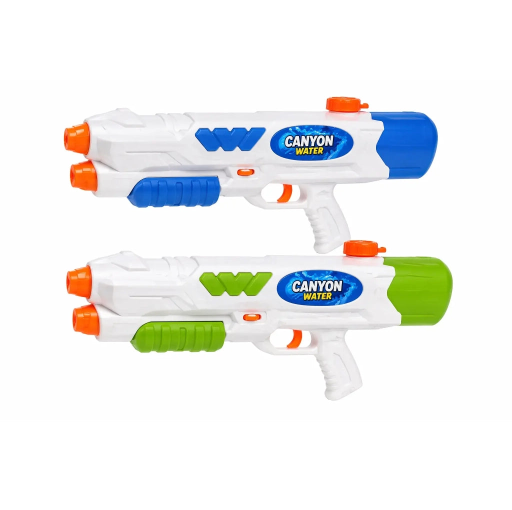 Pistola ad acqua doppio cannone 52 cm colori assortiti