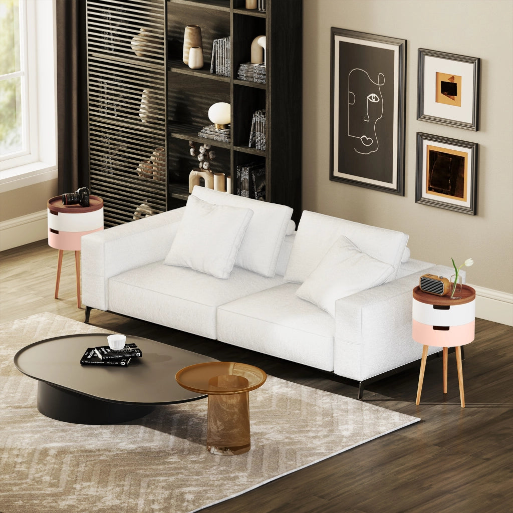 Tavolino da caff¨¨ a 3 livelli con vani ¨C Minimal ¨C Multicolore