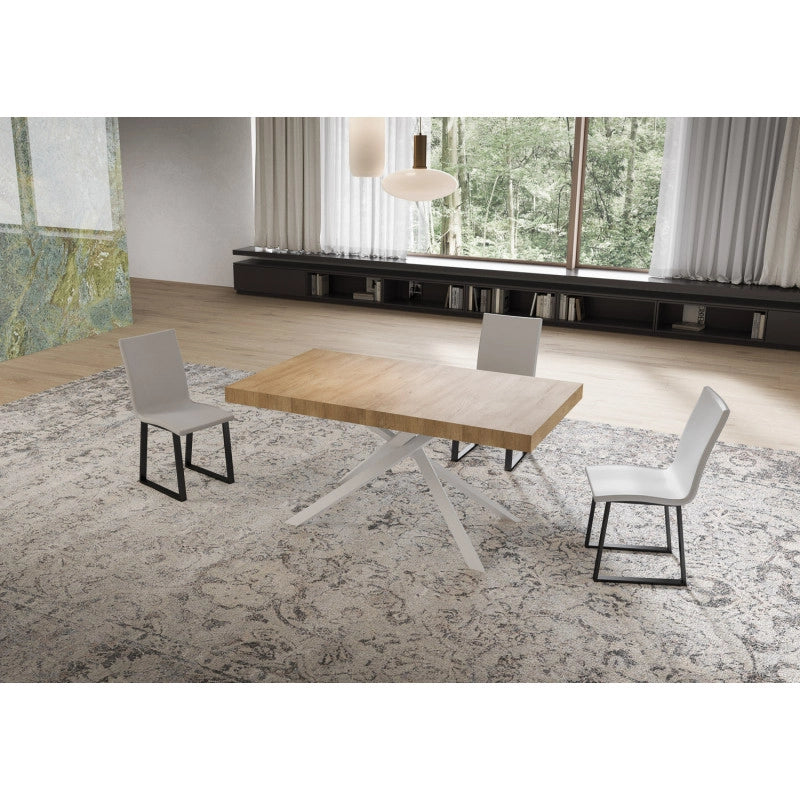 Tavolo allungabile 160/264x90 cm Niket telaio Bianche - Noce