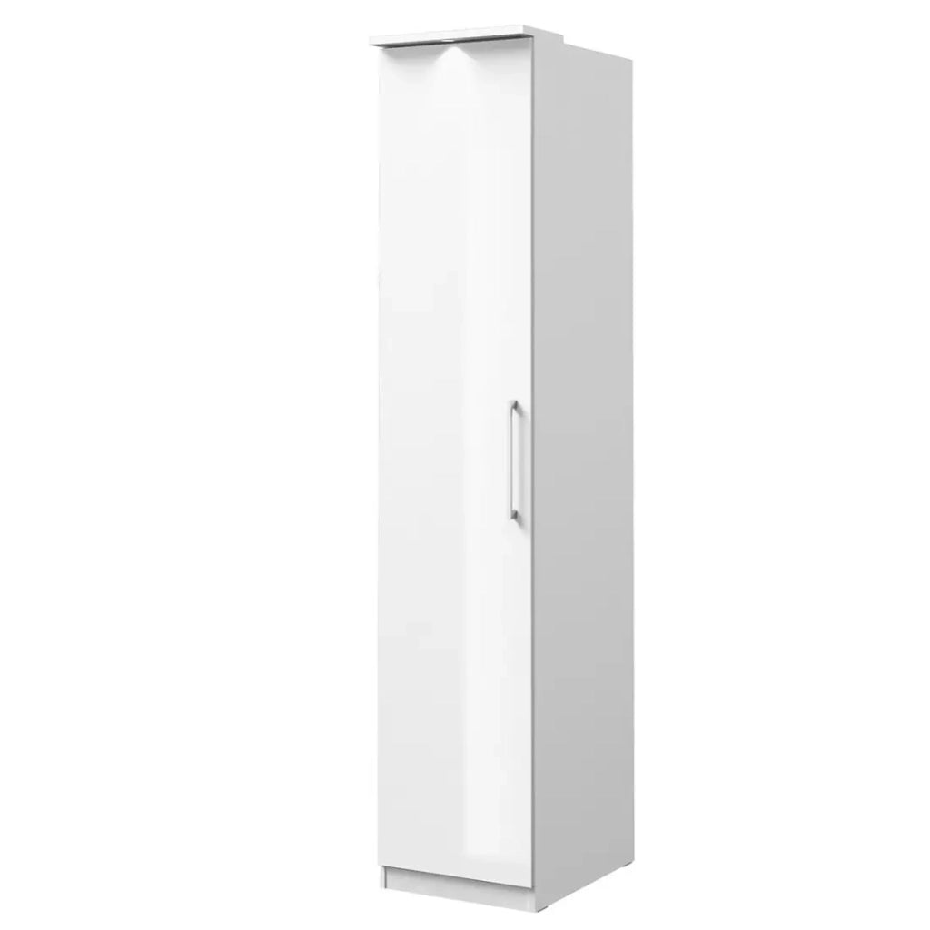 Armadio a 1 anta per cabina armadio collezione MODULO colore bianco con LED inclusi.