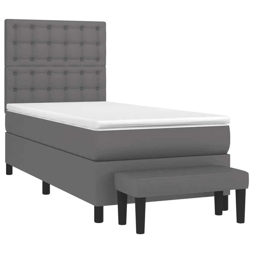 Giroletto a Molle con Materasso Grgio 80x200 cm in Similpelle 3137633