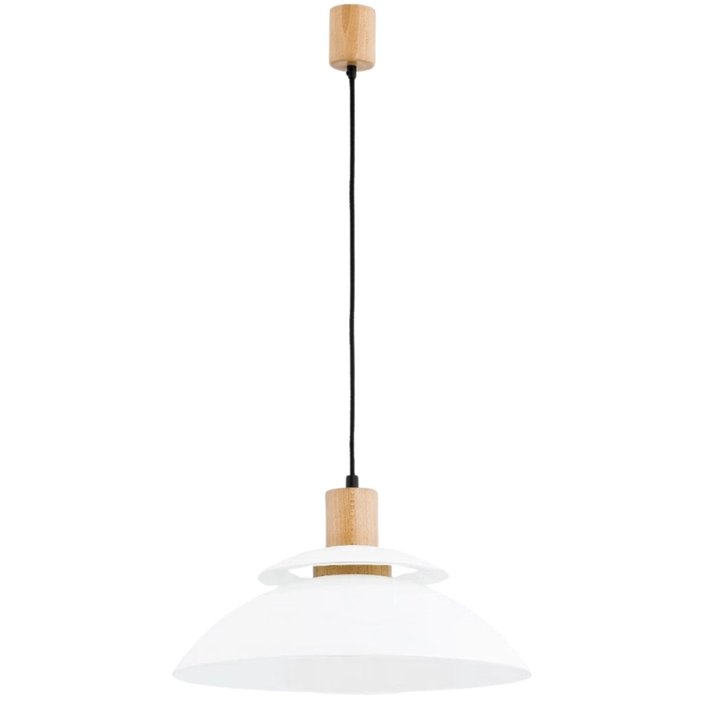 Alfa Tropic lampada a sospensione bianco legno E27 60W