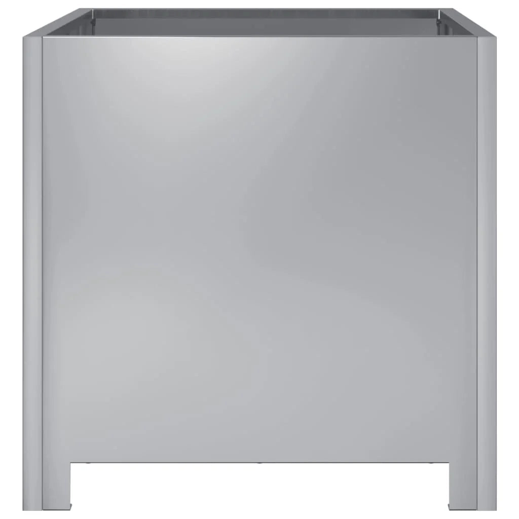 Fioriera rialzata per piante fiori giardino terrazze set da 2 40 x 40 x 40 cm acciaio zincato argento 02_0038956