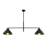 Lampadario Minimal Castore Acciaio Nero 2 Luci E27 Ip20