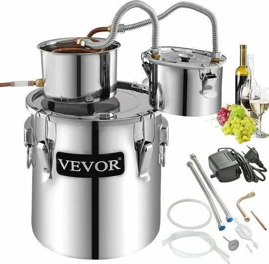 Distillatore alcolico 12,3 L | Stillevino in Acciaio Inossidabile | Per Whisky, Vino e Altri Alcolici