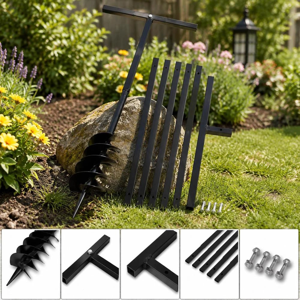 Earth Auger With Handle, 120 Mm Extension Tube, 5 M