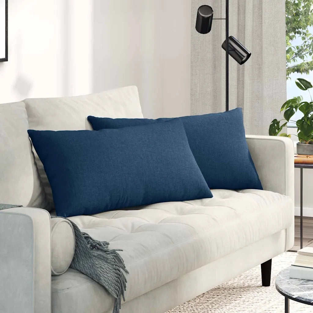 Cuscini da Divano 2 pcs Blu 80 x 40 cm Tessuto 42013704