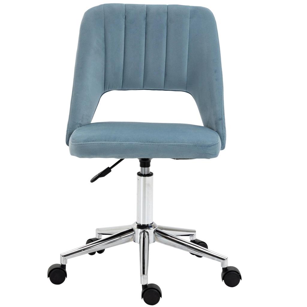 Sedia da ufficio imbottita in velluto ¨C zephmum ¨C blu