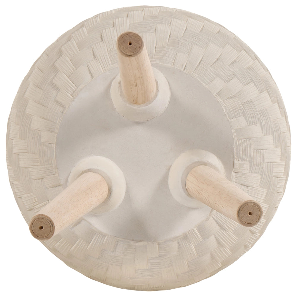 Vaso da fiori rialzato, beige chiaro, con motivo a trama in ossido di magnesio, per interni ed esterni, resistente alle intemperie, 16,5 L