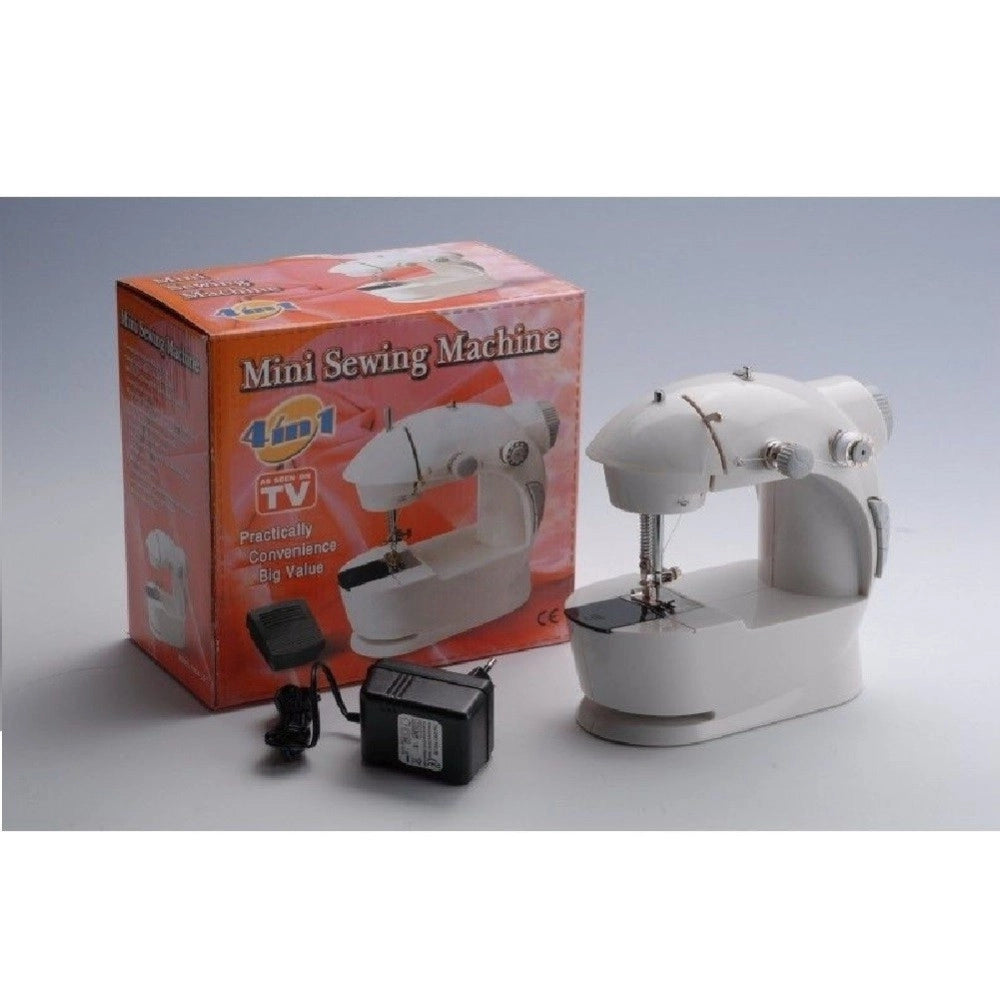 Trade Shop - Mini Macchina Per Cucire Da Cucito Portatile 4 In 1 Da Viaggio Con Pedale Ago -