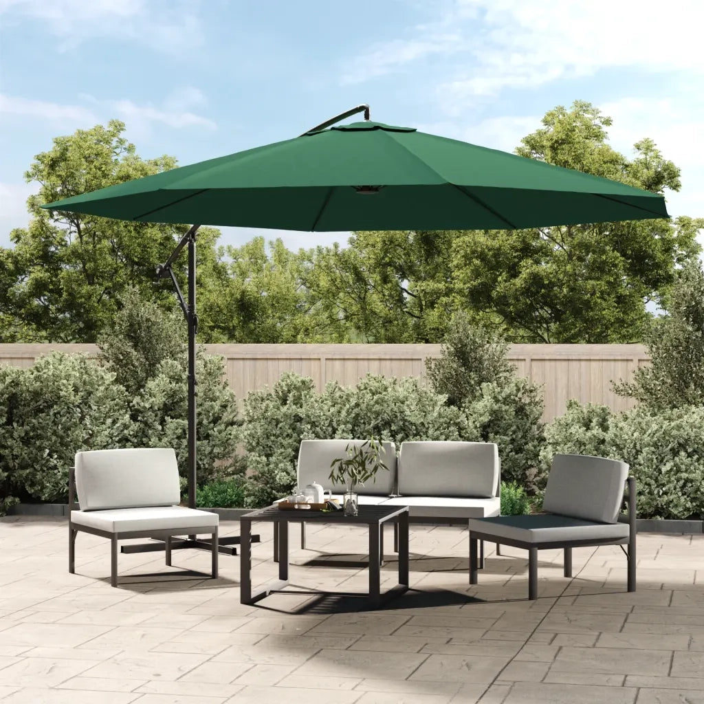 Ombrellone a Sbalzo da Giardino 3,5 m Verde 42197