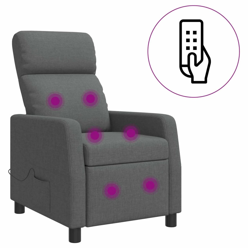 Poltrona Massaggiante Grigio Scuro Tessuto 42035098