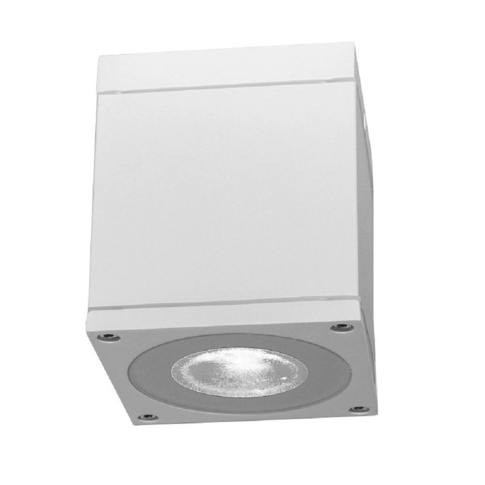 Trade Shop - Faretto Plafoniera Soffitto Led Gu10 Lampada Quadrata Esterno Impermeabile Ip65 - Bianco