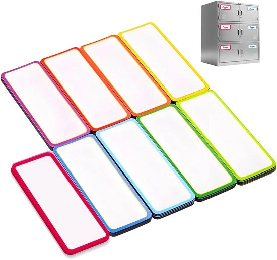 Pacco di 27 strisce di magneti descrittive, magneti per scrivere, tavole magnetiche per scrivere, magneti whiteboard, tavole magnetiche colorate, per whiteboard, frigoriferi, scuole e uffici
