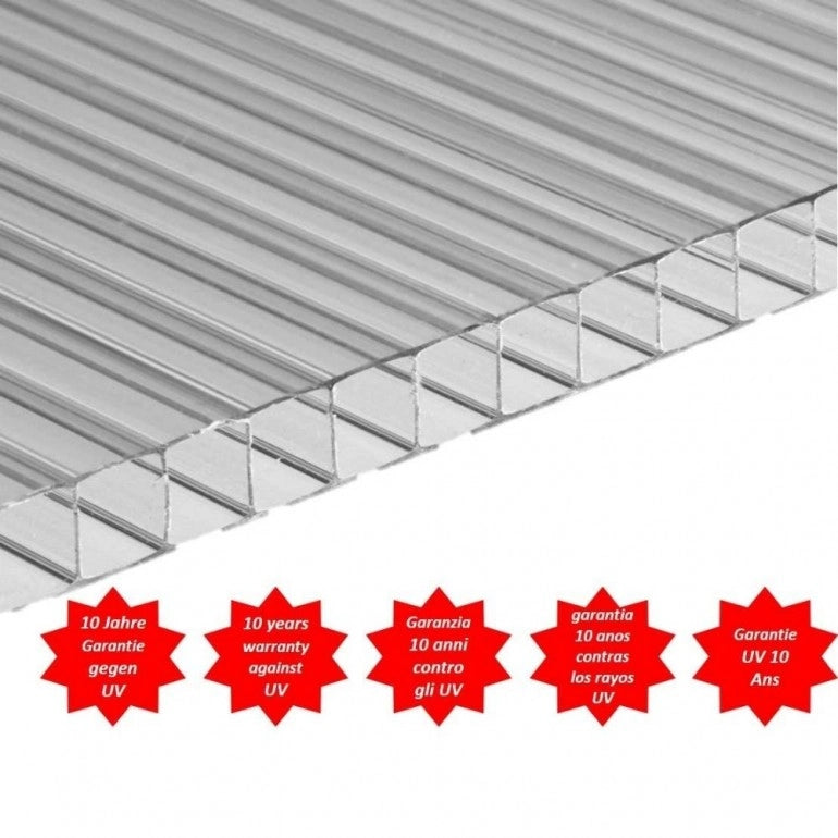 1 Lastra in policarbonato resistente ai raggi UV per serre da giardino (605 x 1210 x 4 mm)