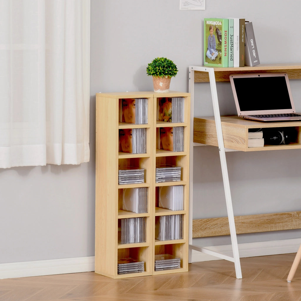 Libreria 6 Ripiani per CD e DVD ¨C Zephmum ¨C Legno 21x19x88 cm