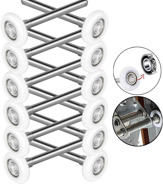 Garage porte rolli a gomma duraturo e silenzioso con 11 balestre, as 4", 12 pezzi, 6200ZZ, kogelgelagerde nylon