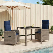 Set da pranzo per esterni 3 pz polyrattan 3422328