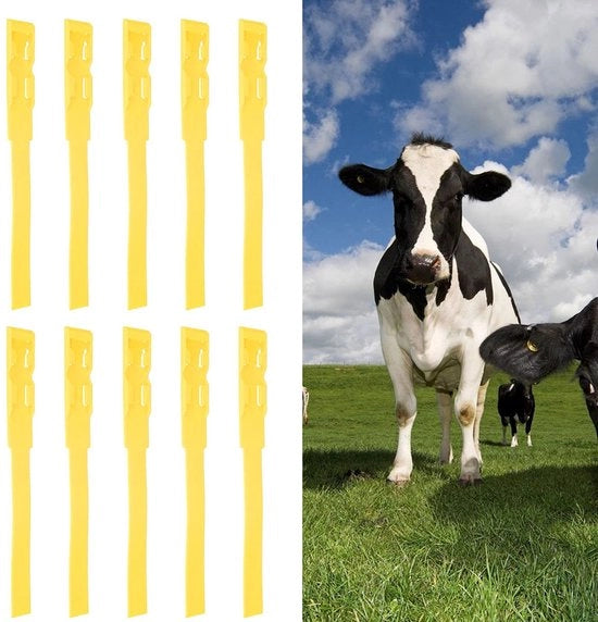Etichette di identificazione per animali da 10 pezzi - Banderole di identificazione per animali - Etichetta di identificazione in plastica - Sostenibile - Leggero - Riciclabile - Banderole per animali
