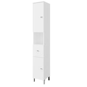 Mobile Colonna Bagno Alto 2 Ante 1 Cassetto Desig Moderno Bianco Savinidue