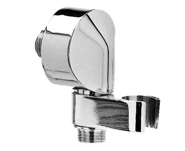 PRESA ACQUA TONDA A MURO C/SUPPORTO PER DOCCETTA IN OTTONE CROMATO 1/2   BOSSINI SRL