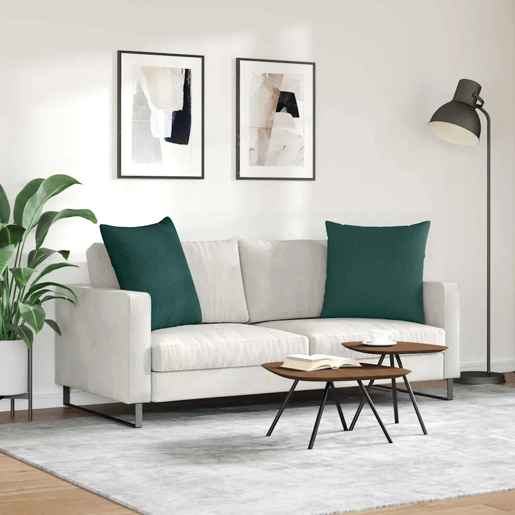Cuscini da Divano 2 pcs Verde Scuro 60 x 60 cm Tessuto 42014002