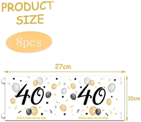 Set di 8 contenitori per candele decorativi per il compleanno di un bambino, decorazione per tavola per compleanno, decorazione per tavola per un compleanno felice, adatto per candele in cera - Bianco
