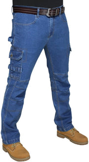 Jeans da Uomo con Molti Tasche di Carico