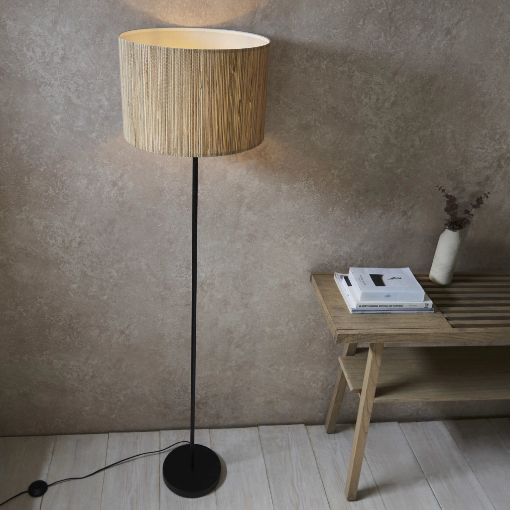Lampada da terra Japandi Longshore erba marina E27 Endon