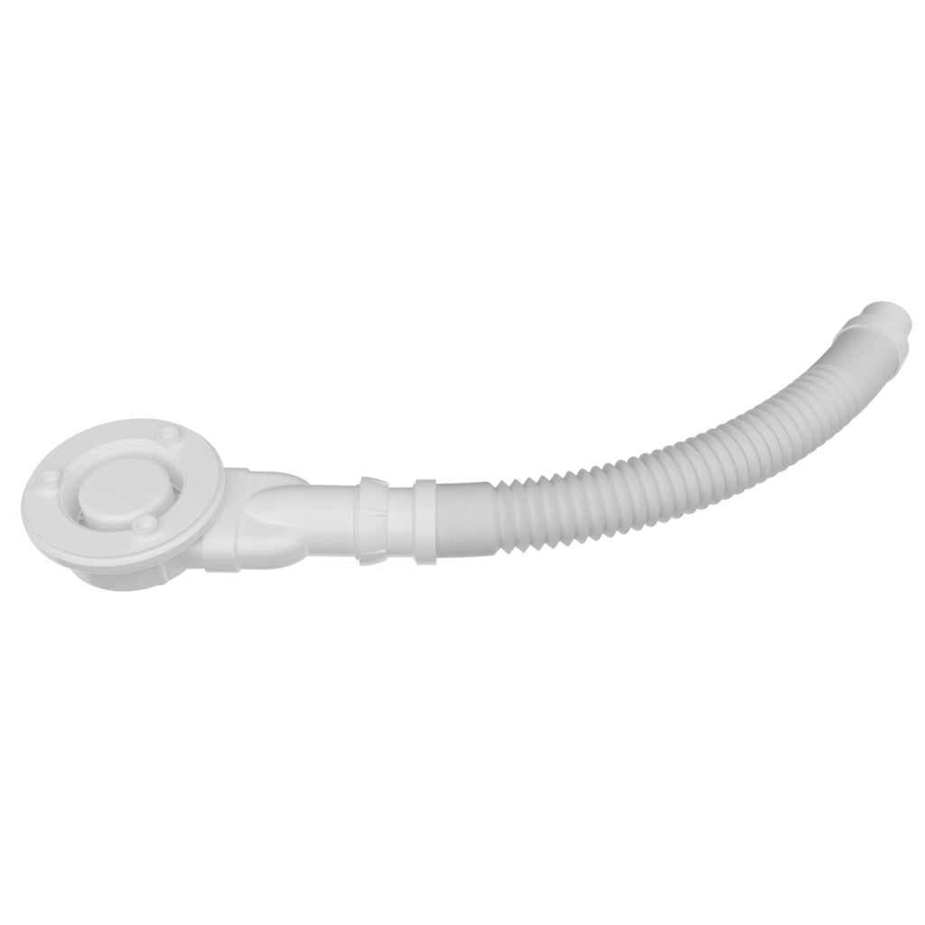 Piletta doccia bianco extra sottile per piatti doccia diametro 90 mm coperchio in ABS cromato, tubo flessbile da 300-1000mm
