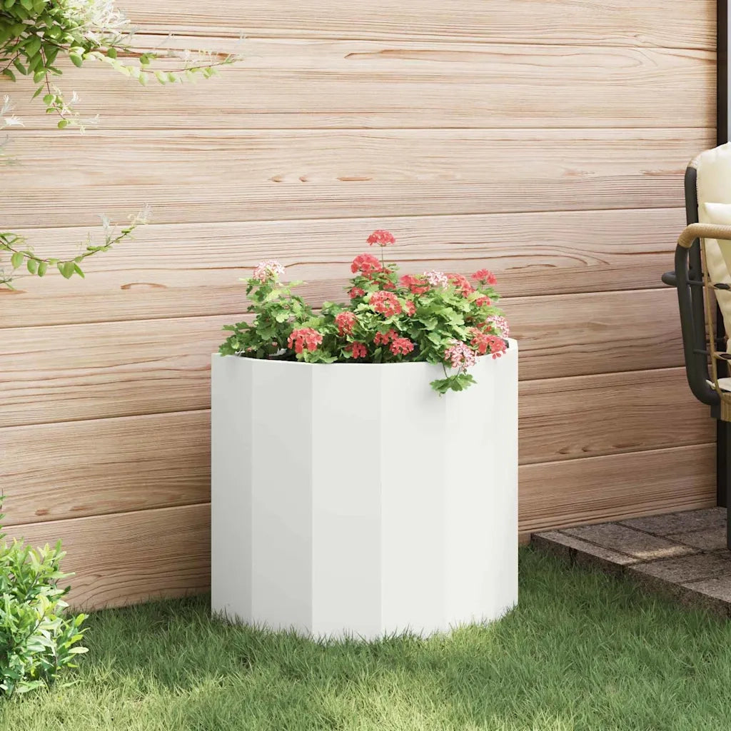 Fioriera | Cassetta per fiori | Vaso Bianco 60 x 30 x 50 cm Acciaio