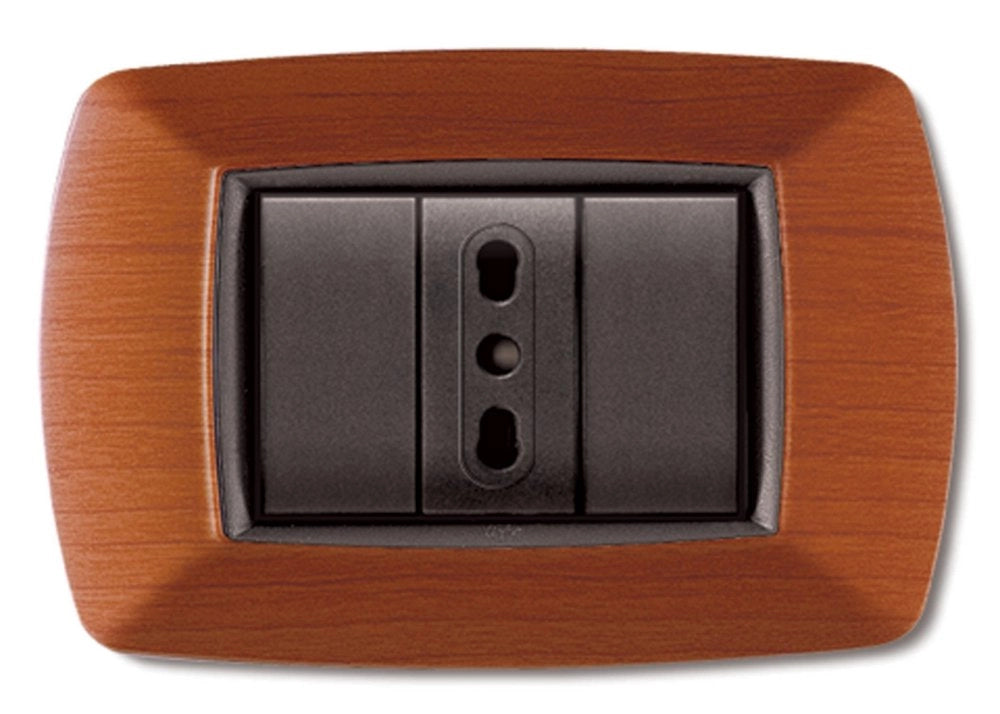 10pz placca life mod. living plastica legno chiaro 3posti cod:ferx.41558
