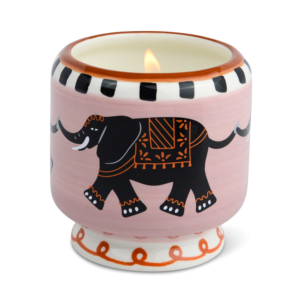 Candela in Ceramica A Dopo Elefante - Profumo Tobacco Vanilla - Confezionata in Scatola 226g